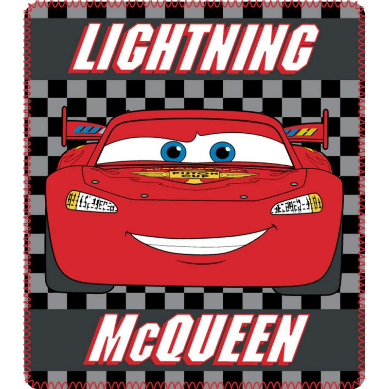 Flīsa sega 120x140 Cars Lightning McQueen pelēka bērnu sega 4378 zēnu sega