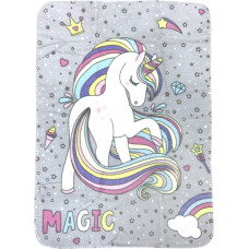 Kokvilnas akrila sega 80x110 Magic Pony 08 vienradzis pelēks zirgs zvaigznes zvaigznes bērniem
