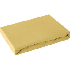 Džersija palags ar gumiju 160x200, sinepes, augstajam matracim 30 cm, 125 g/m2