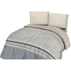 Kokvilnas gultas veļa 180x200 71458/1 ziedi ornamenti svītras pelēks bēšs austrumniecisks Cottonlove 2