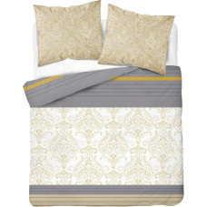Flaneļa gultas veļa 160x200 2874 G pelēks zelts Glamour ornamenti austrumu flaneļa mājas lapa 1