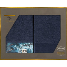 Dvieļu komplekts kastītē Chiara 2gb 50x90 tumši zils 500g/m2 frotē Eva Minge