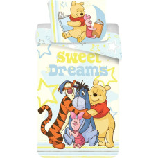 Kokvilnas gultas veļa 140x200 Vinnijs Pūks 5321 Sweet Dreams zvaigznes spilvendrāna 70x90 Tīģeris Sivēns Eeyore Vinnijs Pūks bērniem