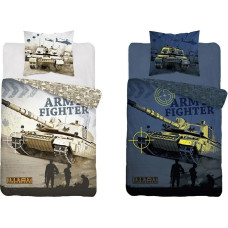 Mirdz tumsā gultas veļa 140x200 3867 Tank Army Fighters 2237 militārā kokvilnas jaunieši