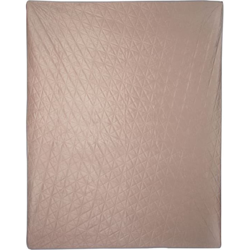 Dekoratīvais gultas pārklājs 200x220 Luiz 3 rozā sudraba velūra ģeometrisks raksts