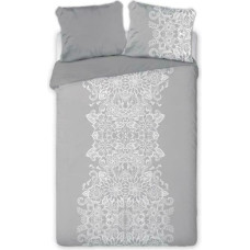 Komplekts 2 satīna spilvendrānas 40x40 Elegant 004 Glamour pelēki balti austrumu ornamenti abpusēji