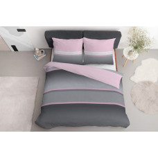 Satīna gultas veļa 160x200 Geometry rozā pelēka 4061 A Home Satin 124