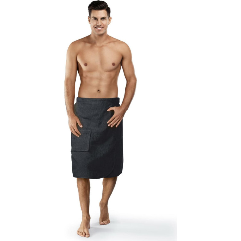 Kilt L/XL vīriešu pirts dvielis, grafīta kokvilnas frotē audums