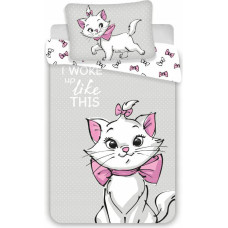 Kokvilnas gultas veļa 100x135 Marie Cat pelēka spilvendrāna 40x60 23. augusts