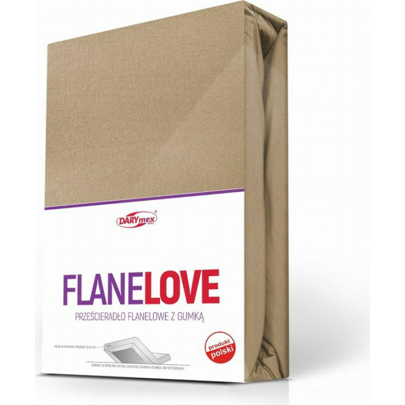 Flaneļa palags ar gumiju 180x200 bēšs