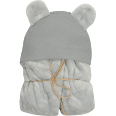 Koala Muslin sega 95x95 pelēka ar kapuci