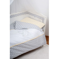 Gultas veļa 100x135 Twinkle star pelēkas zvaigznes ar aizsargu