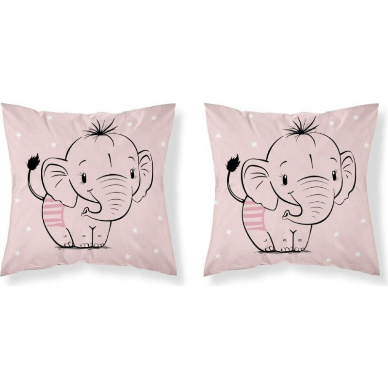 Kokvilnas spilvendrāna 40x40 Elephant stars pūderrozā abpusēja PSBA 30 A Mayamoo 26