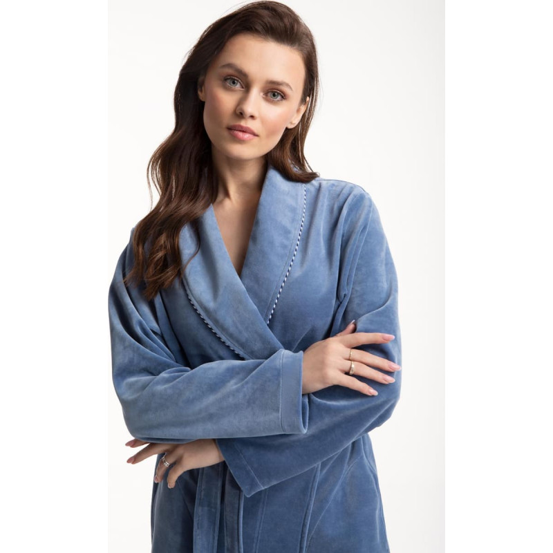 Sieviešu peldmētelis 371 4XL, samta zils