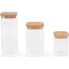 3 Pola konteineru komplekts pārtikas uzglabāšanai 800 1600 2000 ml