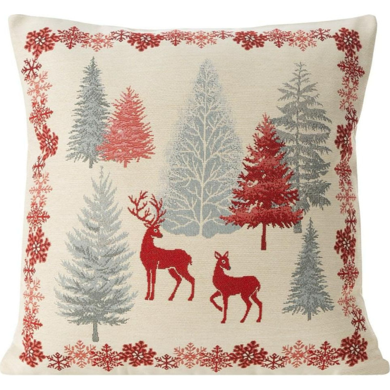 Ziemassvētku spilvendrāna 47x47 gobelēns krēms 1159