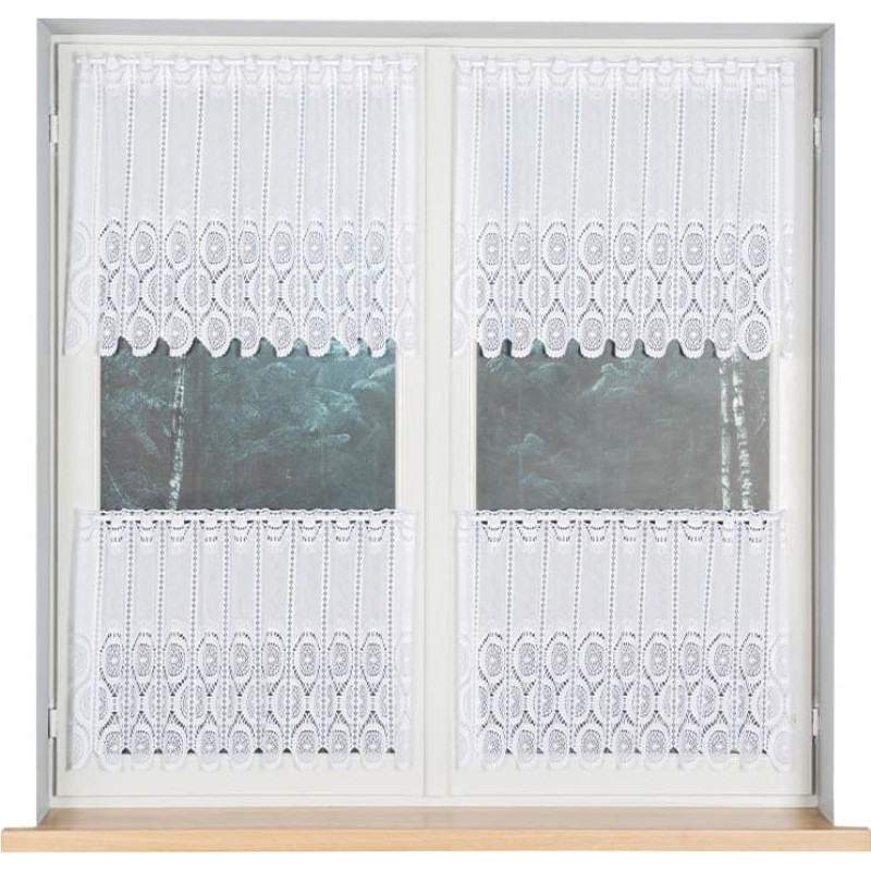 Panelis žakarda greizsirdība, augums 60cm, krāsa 001 balta 018535/000/001/000060/1