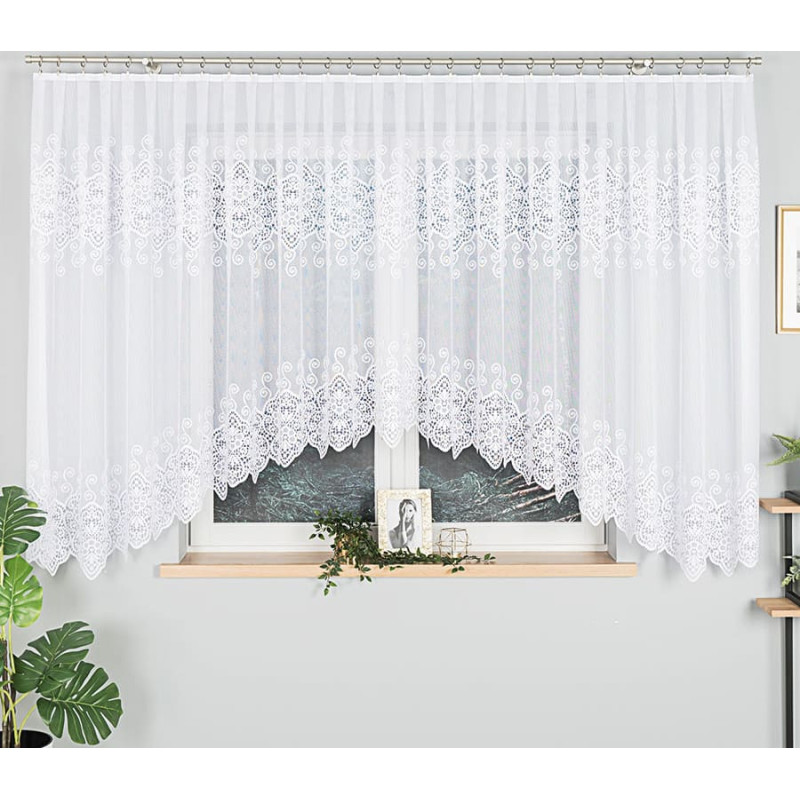 CELINA Gatavs žakarda aizkars, platums 500 x augstums 160cm, krāsa 001 balta 018495/FBL/001/500160/1