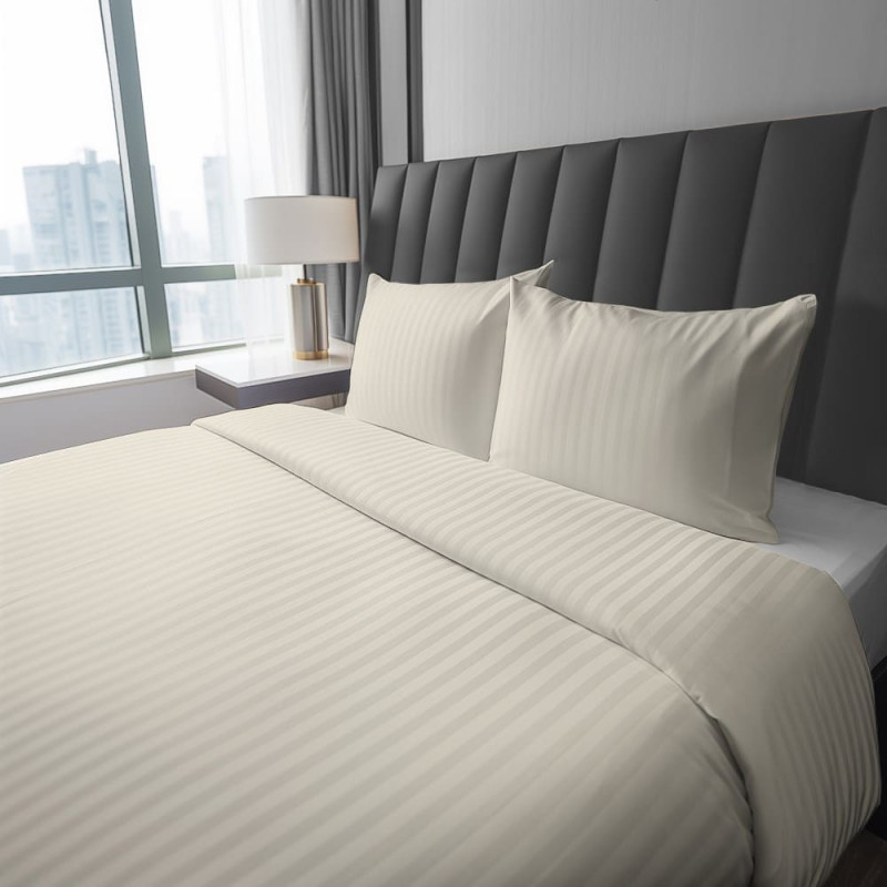 Damaskas gultas veļa 180x200 ekri, vienkārša, svītraina 1 cm Pure