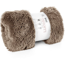 Sega gultas pārklājs 170X210 Tiffany 1 tumši bēšs pinkains pleds D91