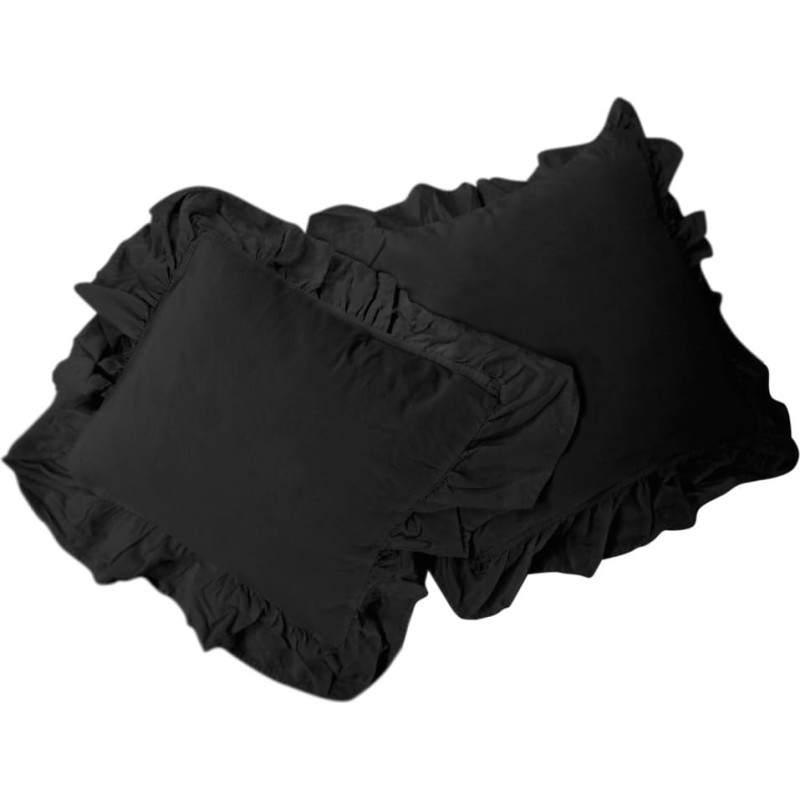 Limasso Kokvilnas spilvendrānu komplekts Stonewashed 2x40x40 melns Darymex