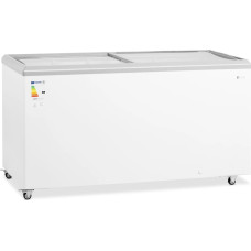 Royal Catering Stikla kastes saldētava ar slēdzeni saldējumam, 450 l, 340 W