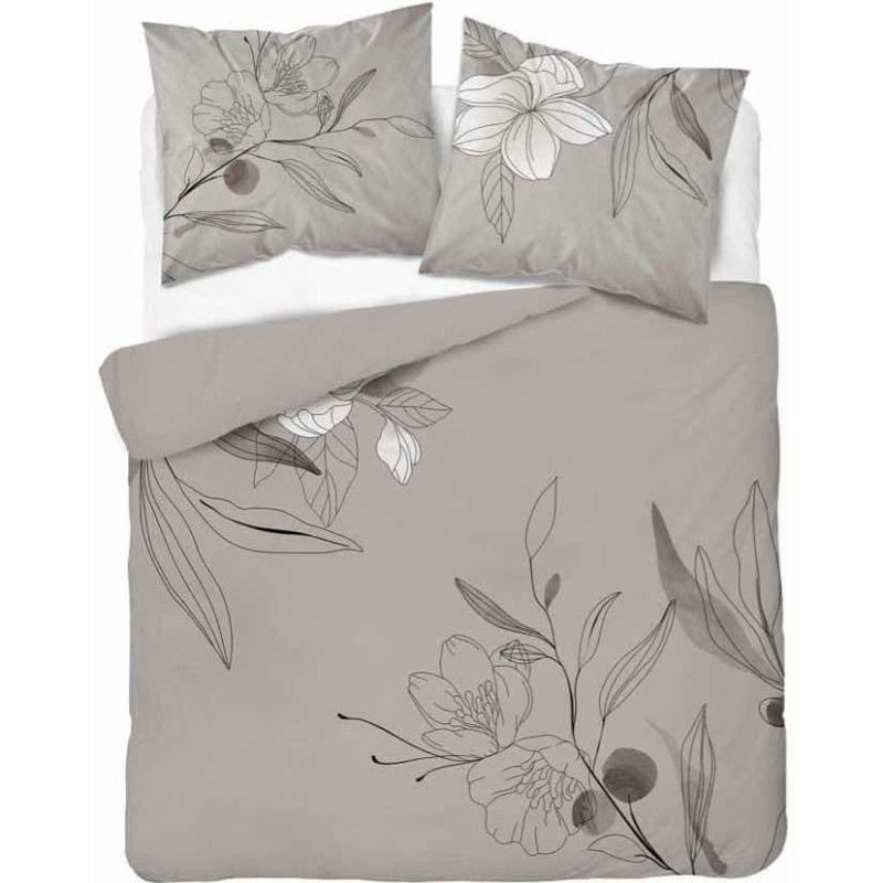 Kokvilnas gultasveļa 160x200 smilškrāsas ziedi 4872 A Holland Home 73