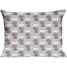 Kokvilnas spilvendrāna 70x80 556K rotaļu lācīši pelēki rozā Kids 24
