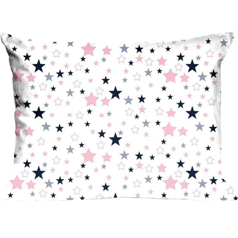 Kokvilnas spilvendrāna 40x40 363K zvaigznes balti rozā Kids 24