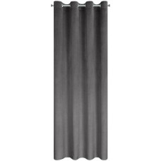 Gatavs aizkars Ariadna 140x250 grafīta samts, dekorēts ar briljantiem uz cilpām