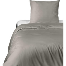 Satīna gultas veļa 140x200 bēša ar caurulēm ar vienu spilvendrānu 70x80 Mako Satin 62