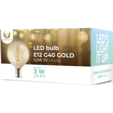 Forever Light LED Bulb E12 G40 0.5W 3V 24lm gold Forever Light 6pcs