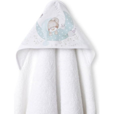 Interbaby Vannas dvielis 100x100 Lācītis 2 balts piparmētru dvielis ar kapuci
