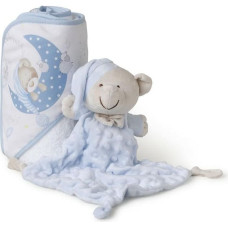 Interbaby Vannas dvielis 100x100 Lācītis, balts, zils dvielis ar kapuci + plīša