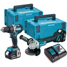 Makita-Maszyny DGA506 + DHP484 18V Li-Ion 2x5.0Ah LXT Combo Makita akumulatora instrumentu komplekts [DLX2210TJ1]