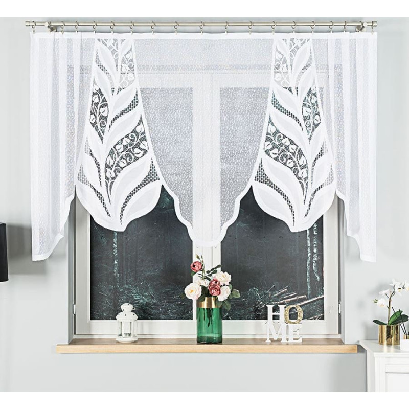 MELANIA Gatavs žakarda aizkars, platums 250 x augstums 120cm, krāsa 001 balta 019369/FBL/001/250120/1