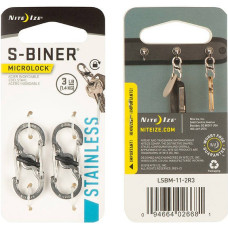 Nite Ize - S-Biner MicroLock - Nerūsējošais - 2Pack - LSBM-11-2R3