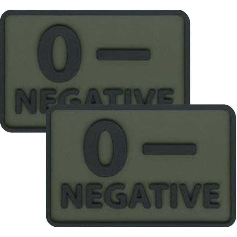 Helikon - PVC plāksteris - Asinsgrupa - 0- NEG - Olīvzaļš - 2gab