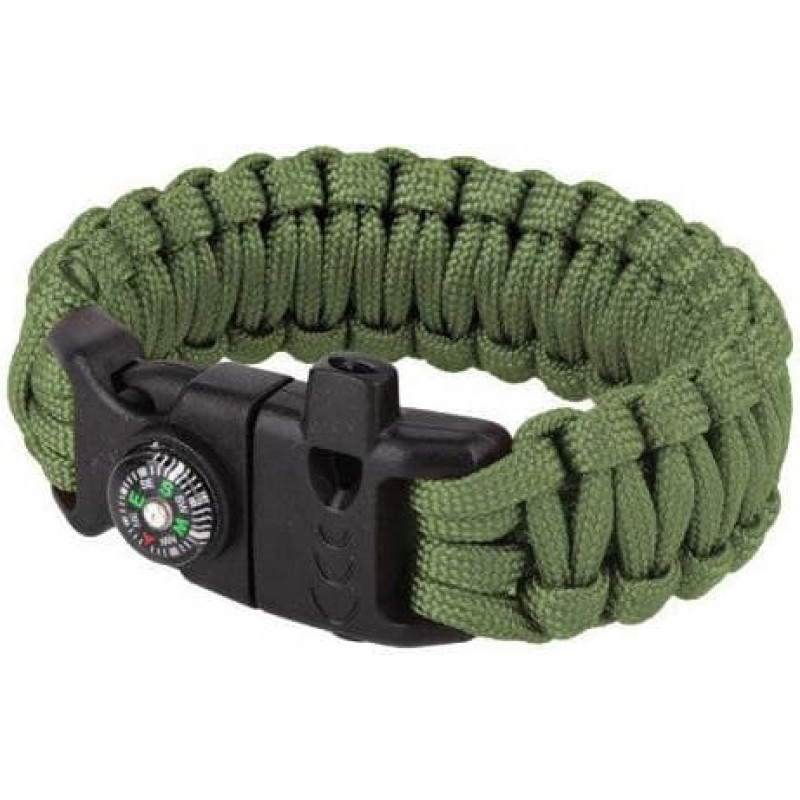 101 Inc. - Paracord Survival aproce - 8" - OD zaļa