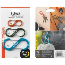 Nite Ize - S-Biner® Aluminum Dual Carabiner Combo - 3 gab - SBA234-A2-R6