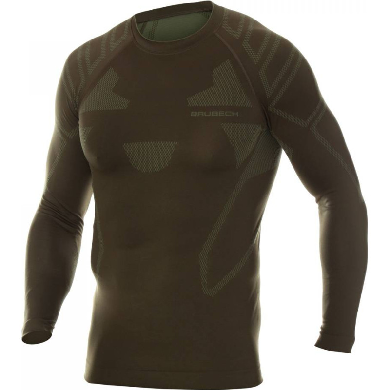 Brubeck - Ranger Protect termo džemperis - Garās piedurknes - Haki - LS14210. (L)