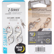 Nite Ize - Z-Series Double Snap Hook - 2 gab - Tērauds - Sudrabs - ZS1-11-2R6
