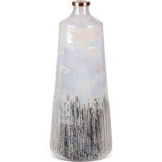 Dekoratīvā stikla vāze 19x43 Aden krēmkrāsas sudrabs