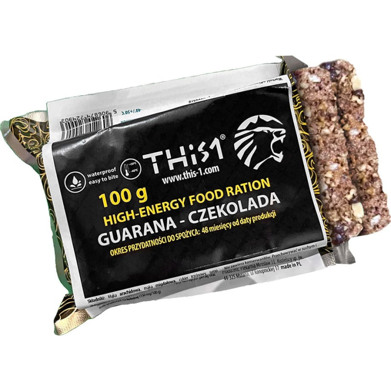 This-1 - Survival Energy batoniņš - Guarana / Šokolāde - 555 kcal - 100 g