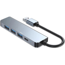 HUB Tech-Protect V0 5in1 USB-A - USB-A 3.0 | 3x USB-A 2.0 | USB-C - gray