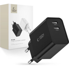 Tech-Protect C35W mains charger 2x USB-C PD 35W - black