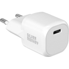 Silver Monkey Mini USB-C 20W PD wall charger - white