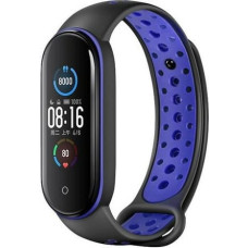 Beline pasek Design Mi Band 7|6|5 czarno-niebieski |black-blue