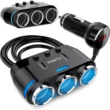 Goodbuy 3 x auto lādētāja ligzdas sadalītājs 12 | 24V | 2 x USB 2.1A | LED