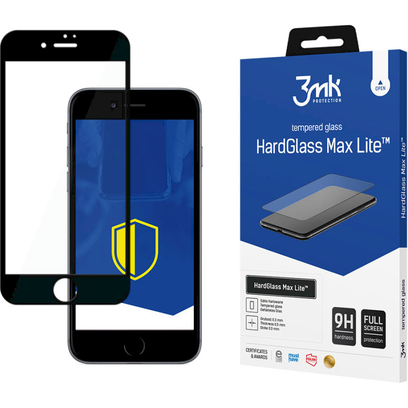 Apple iPhone 7|8 Black - 3mk HardGlass Max Lite™ screen protector